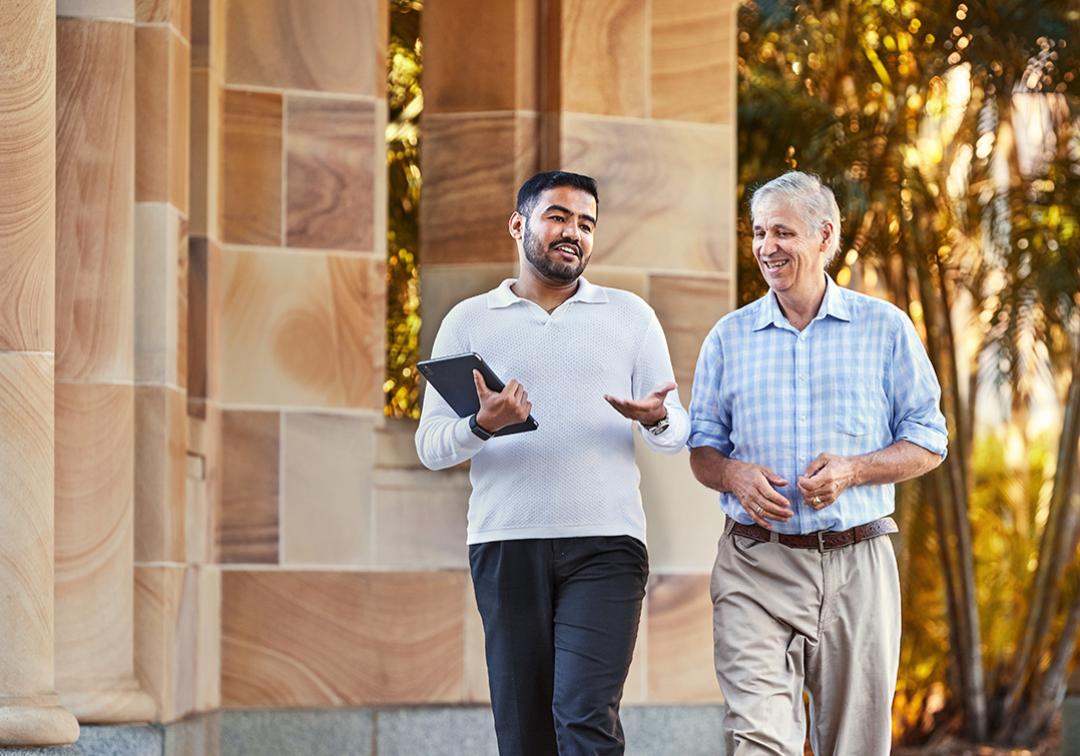 PhD candidate Aakash Kurian Thottam with supervisor Peter Popkowski Leszczyc